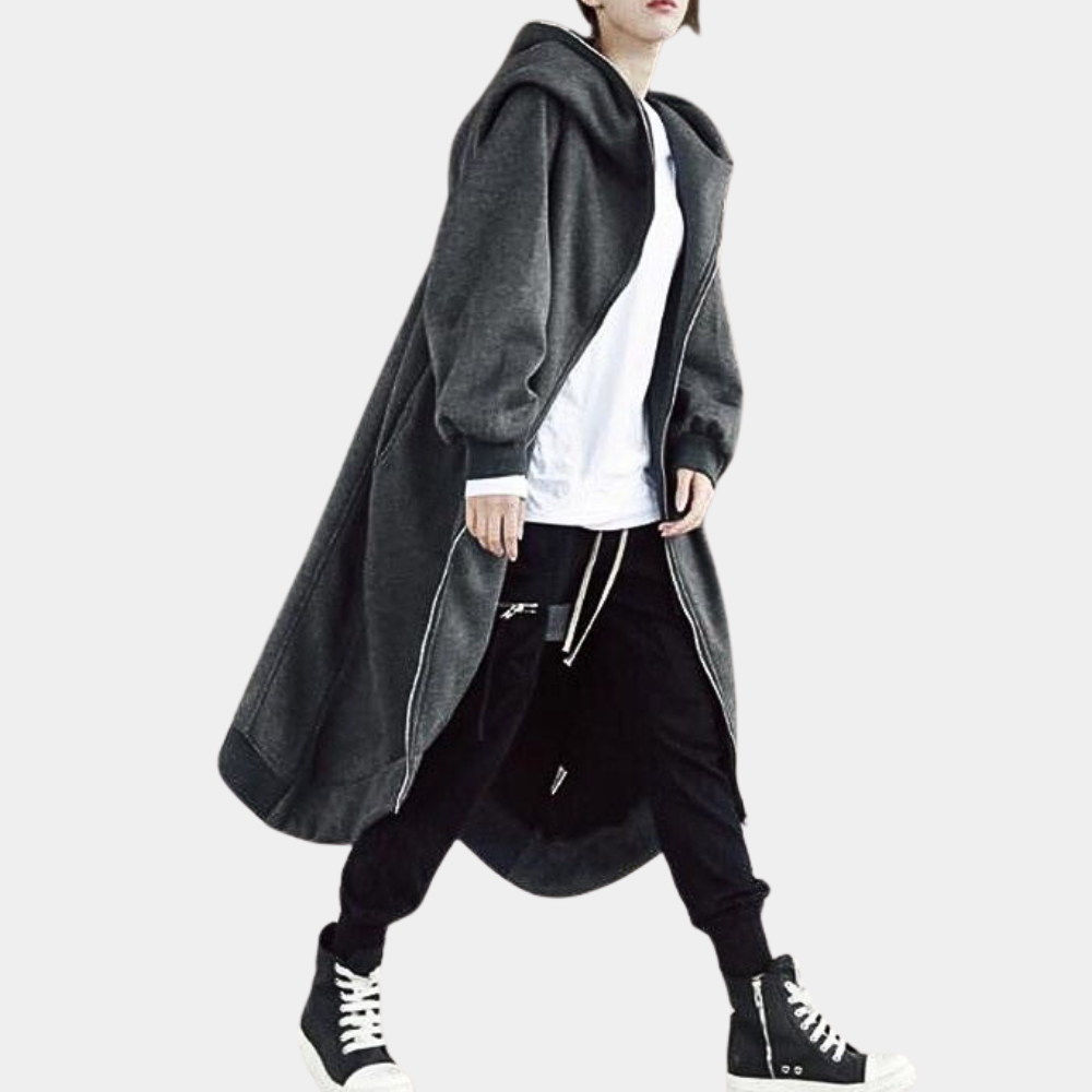 Women's Oversized Hooded Coat Zipper Closure