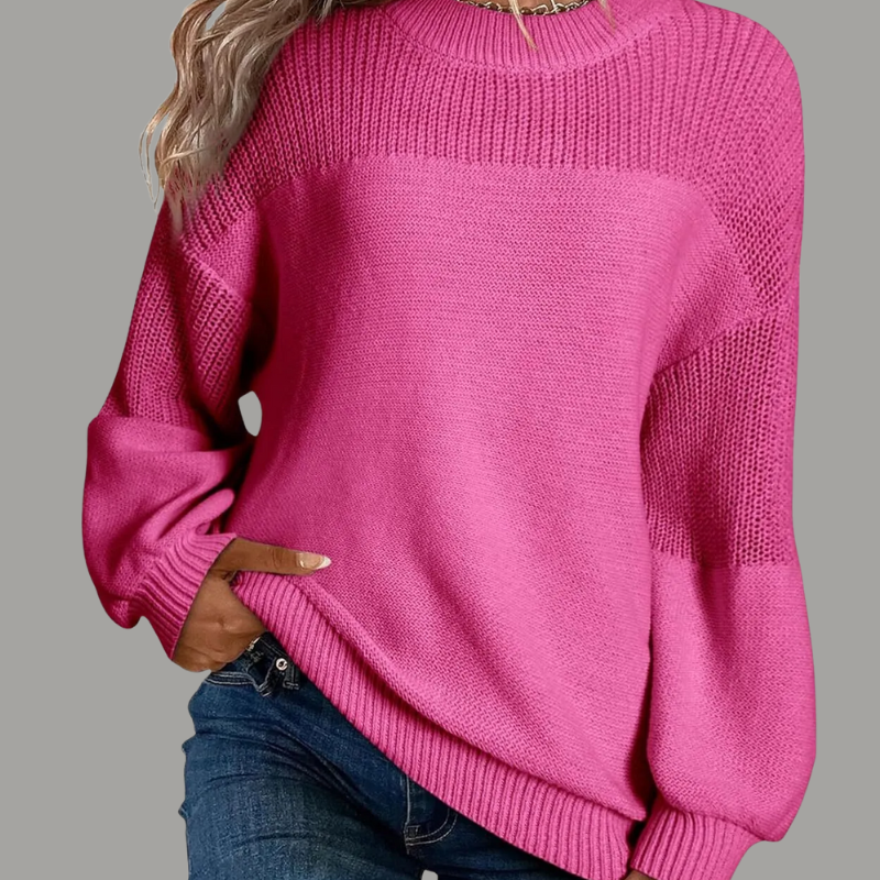 Women's Textured Crewneck Sweater Oversized