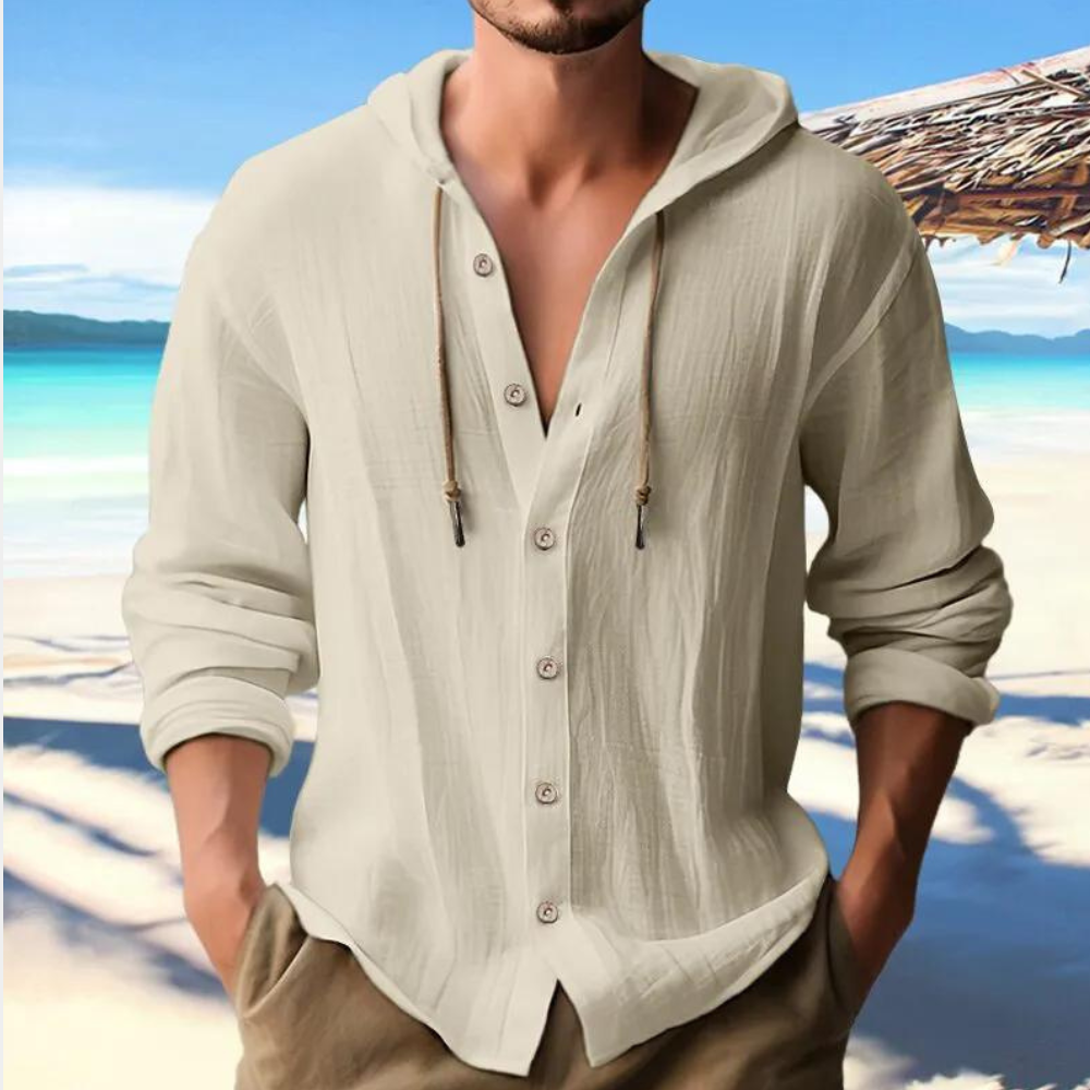 Men's Hooded Long Sleeve Shirt