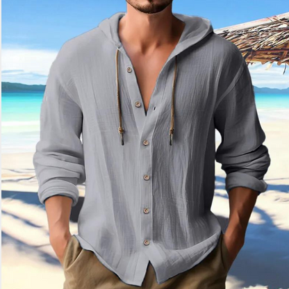 Men's Hooded Long Sleeve Shirt