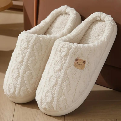 Women's Fluffy Bear Slippers Comfortable Winter - VibreMode