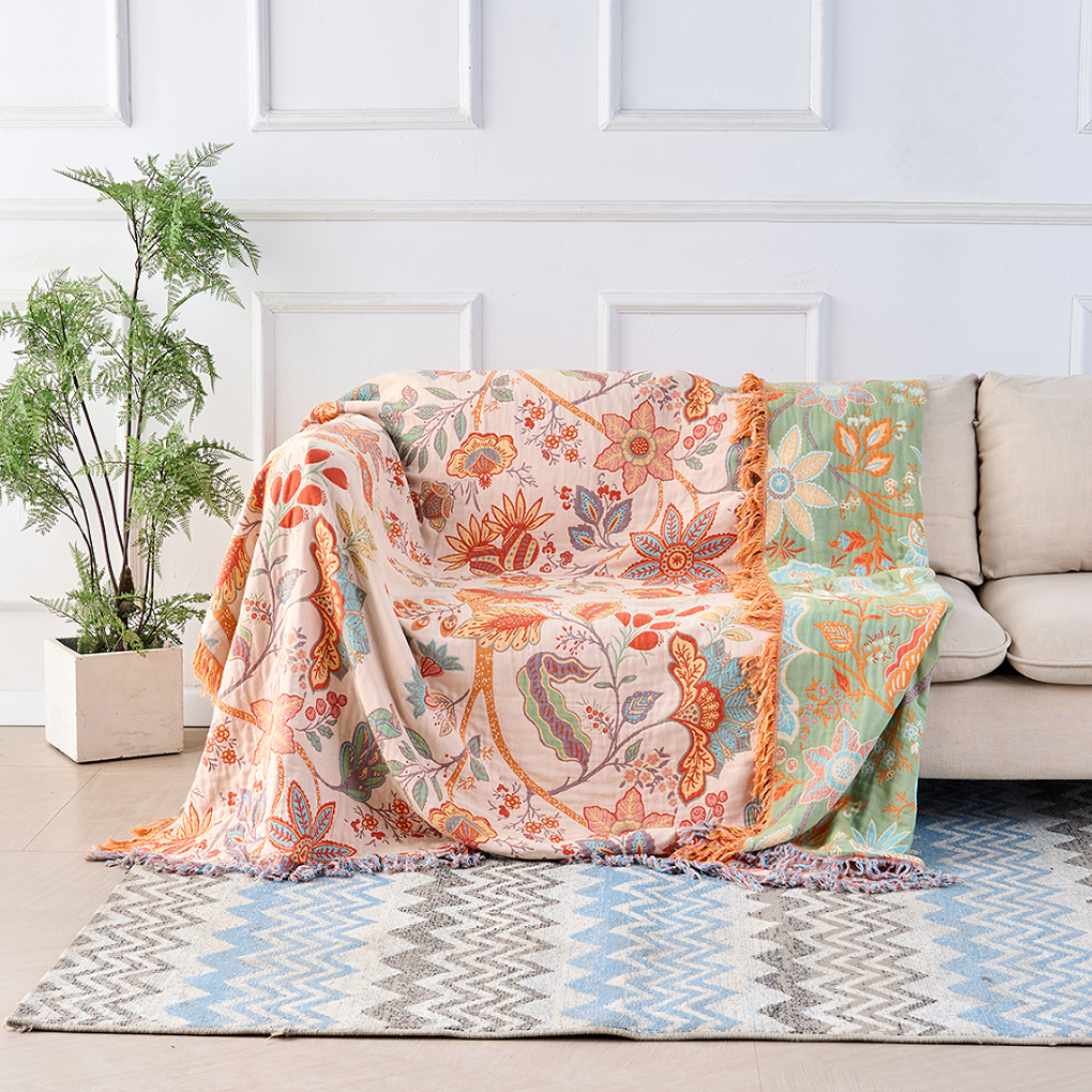 Rustic Floral Throw Blanket