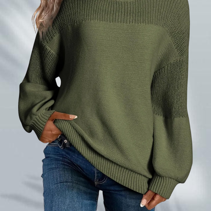 Women's Textured Crewneck Sweater Oversized