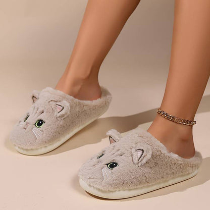 Cozy Cat Slippers Warm Fleece