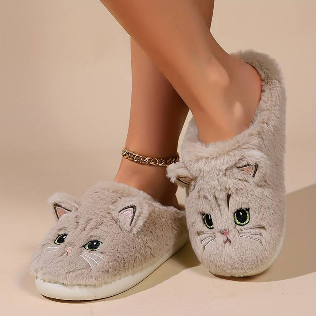 Cozy Cat Slippers Warm Fleece