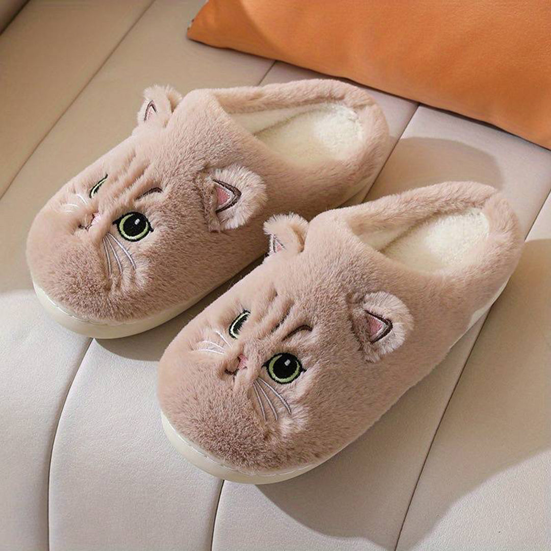 Cozy Cat Slippers Warm Fleece