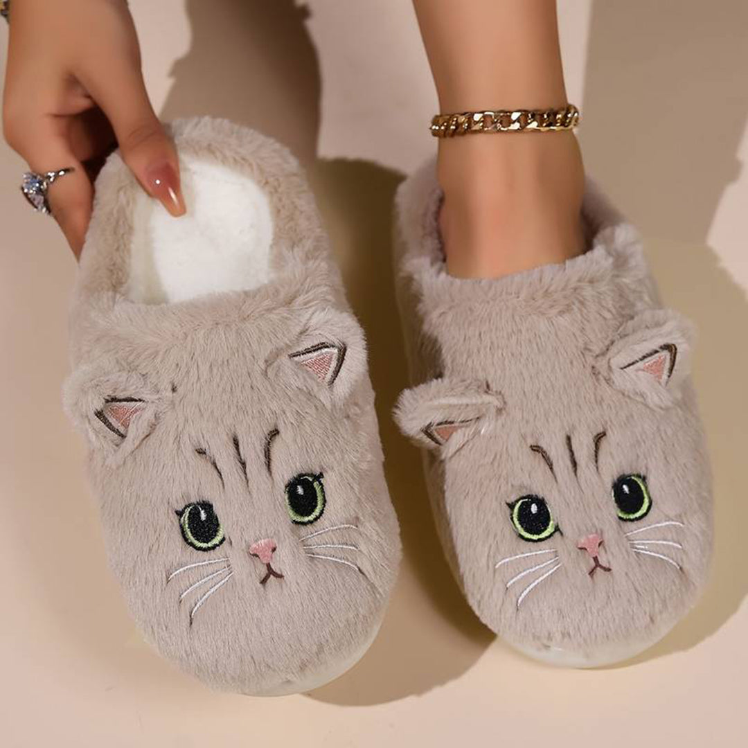 Cozy Cat Slippers Warm Fleece