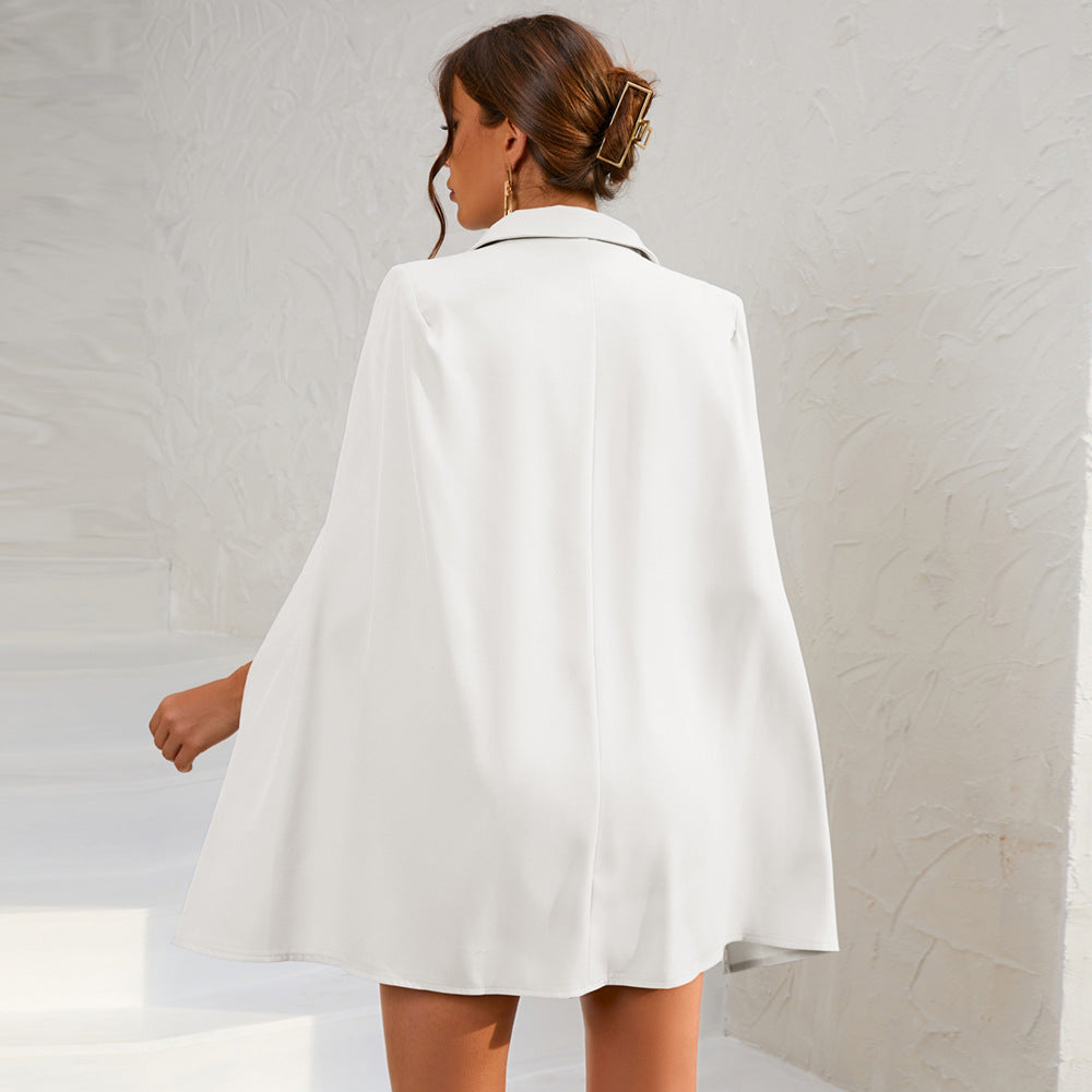 Chic Ladies Floral Caped Mini Dress