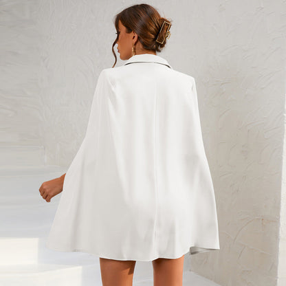 Chic Ladies Floral Caped Mini Dress