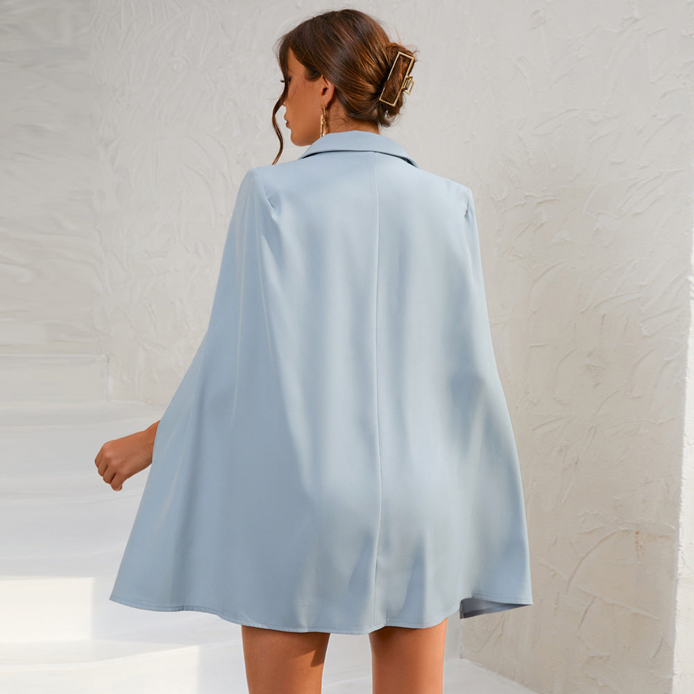 Chic Ladies Floral Caped Mini Dress