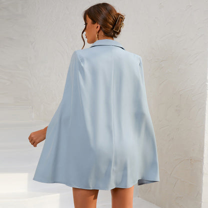 Chic Ladies Floral Caped Mini Dress