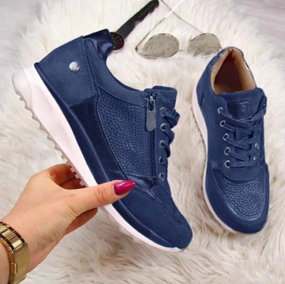 Women's Rhinestone Lace Up Sneakers