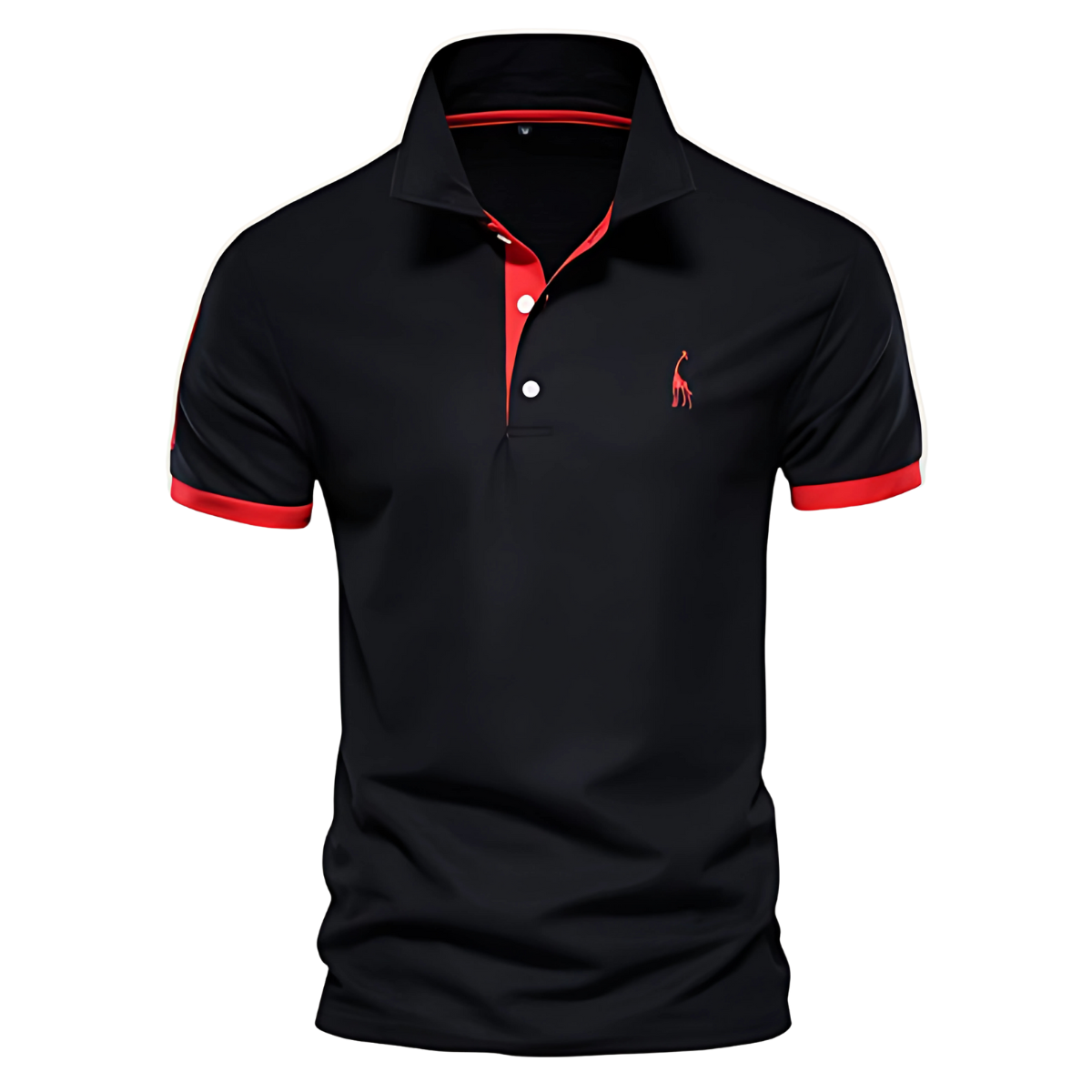 Men's Polo Shirt Short Sleeve Embroidered Contrast
