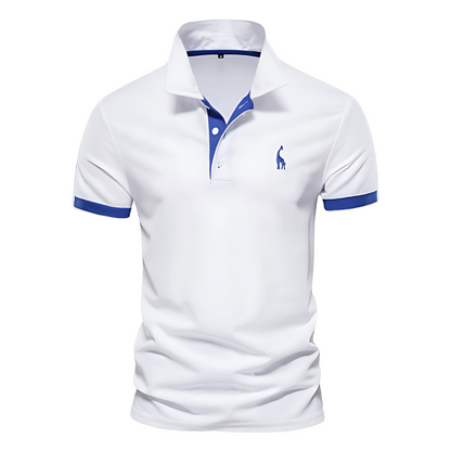 Men's Polo Shirt Short Sleeve Embroidered Contrast