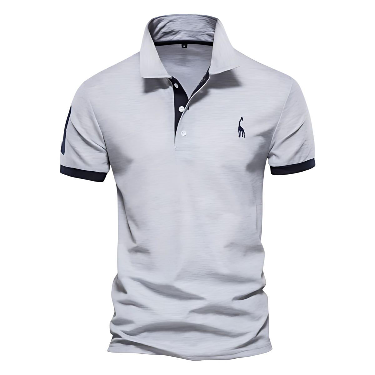 Men's Polo Shirt Short Sleeve Embroidered Contrast