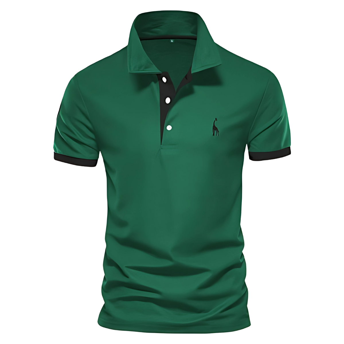 Men's Polo Shirt Short Sleeve Embroidered Contrast