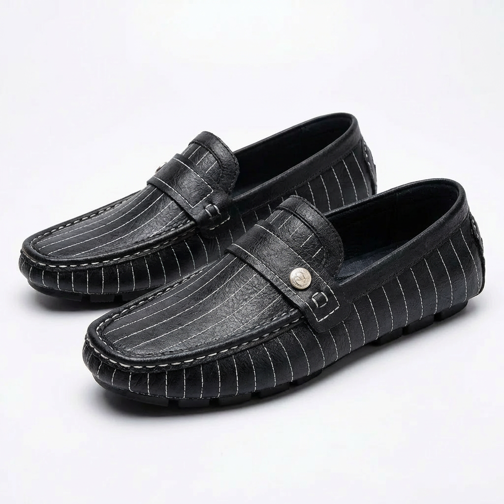 Classic Leather Slip On Loafers For Men