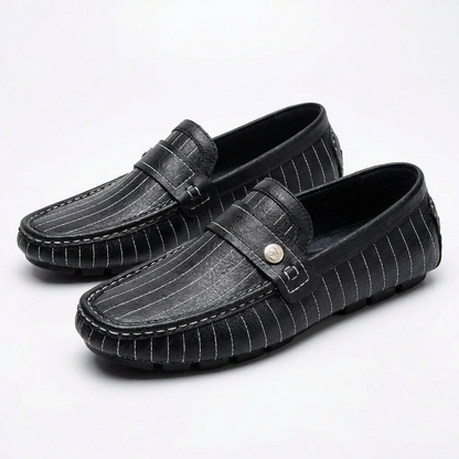 Classic Leather Slip On Loafers For Men
