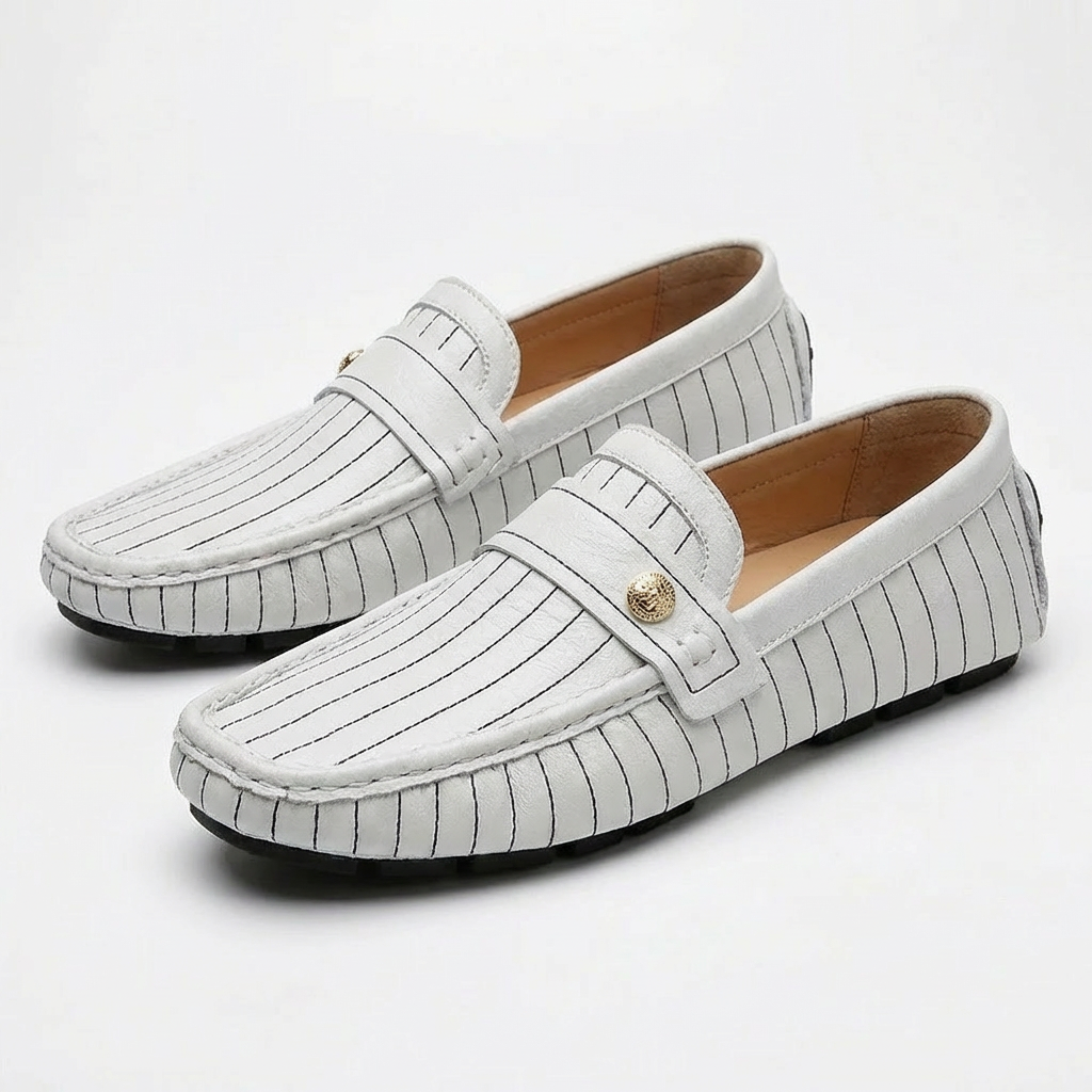 Classic Leather Slip On Loafers For Men