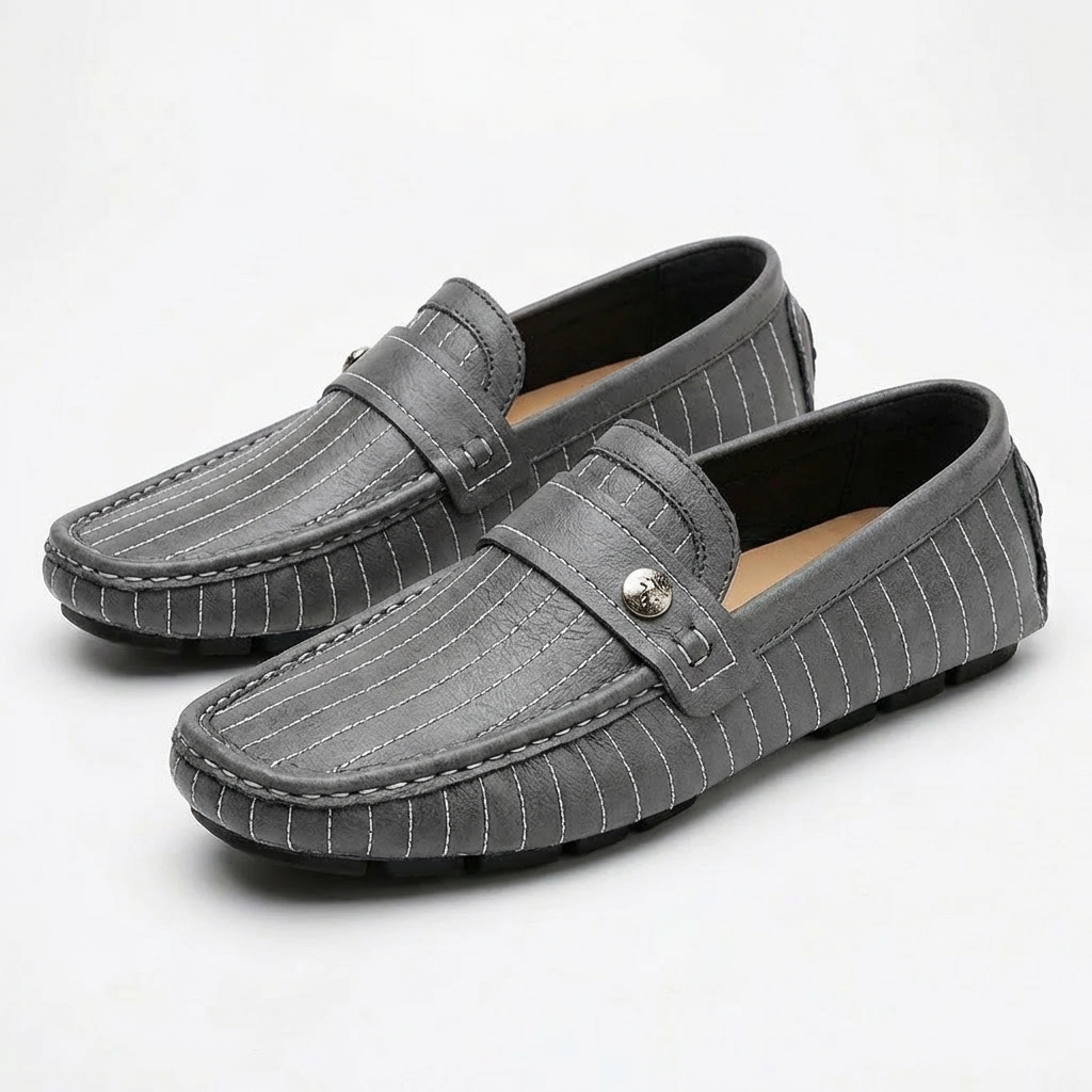 Classic Leather Slip On Loafers For Men - VibreMode