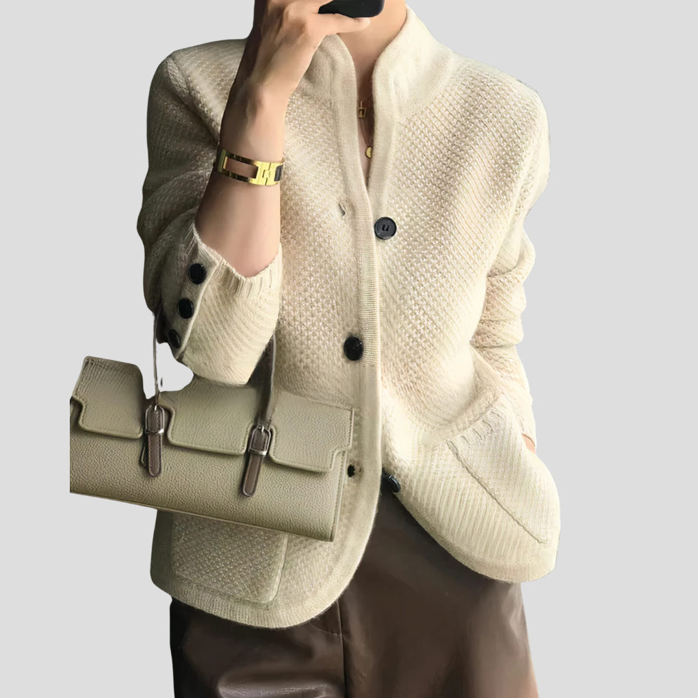 Women's Cashmere V-Neck Cardigan - VibreMode
