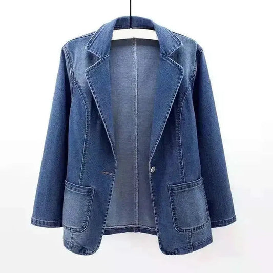 Women's Denim Blazer Casual Comfortable - VibreMode