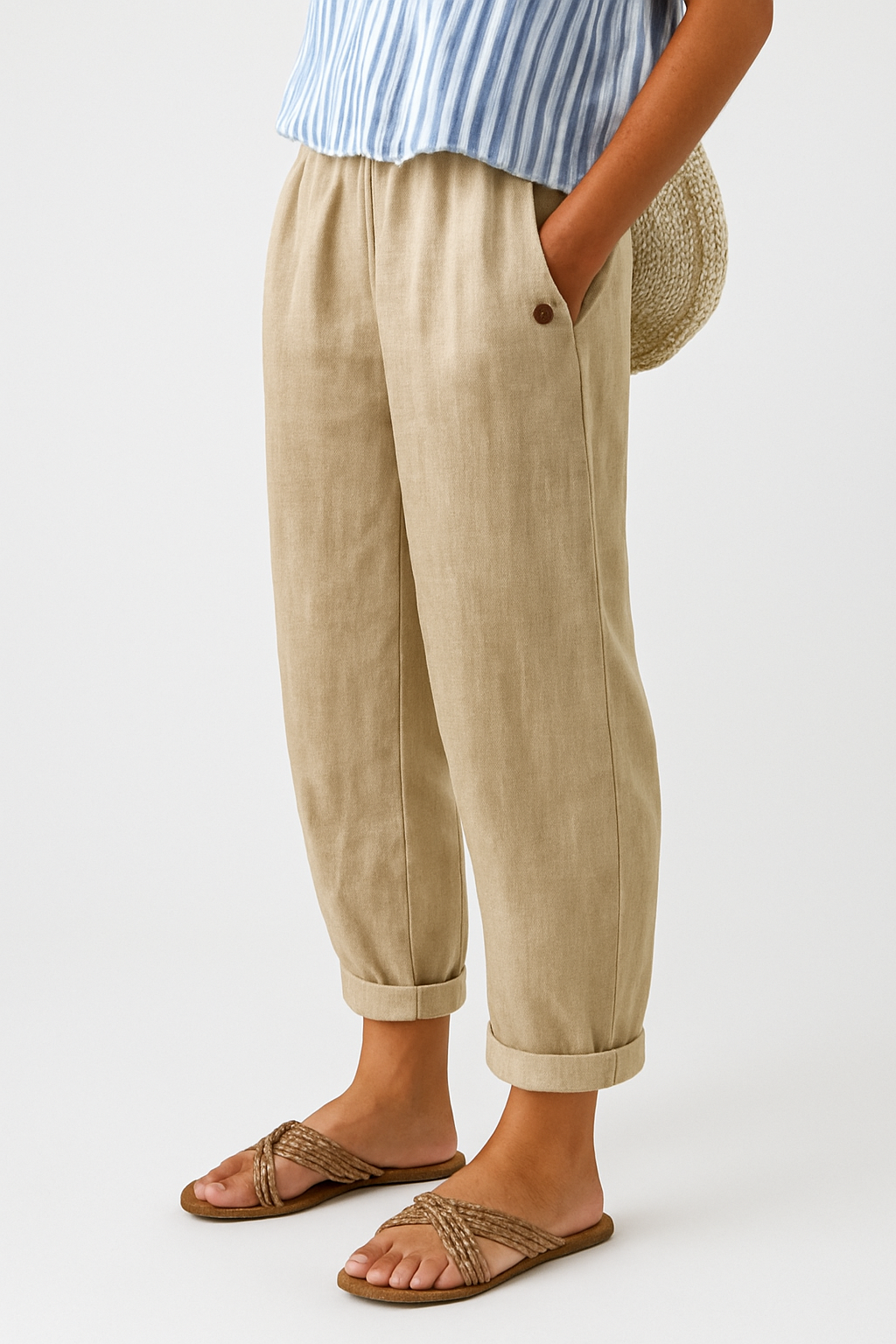 Women's High Waist Ankle Trousers - VibreMode