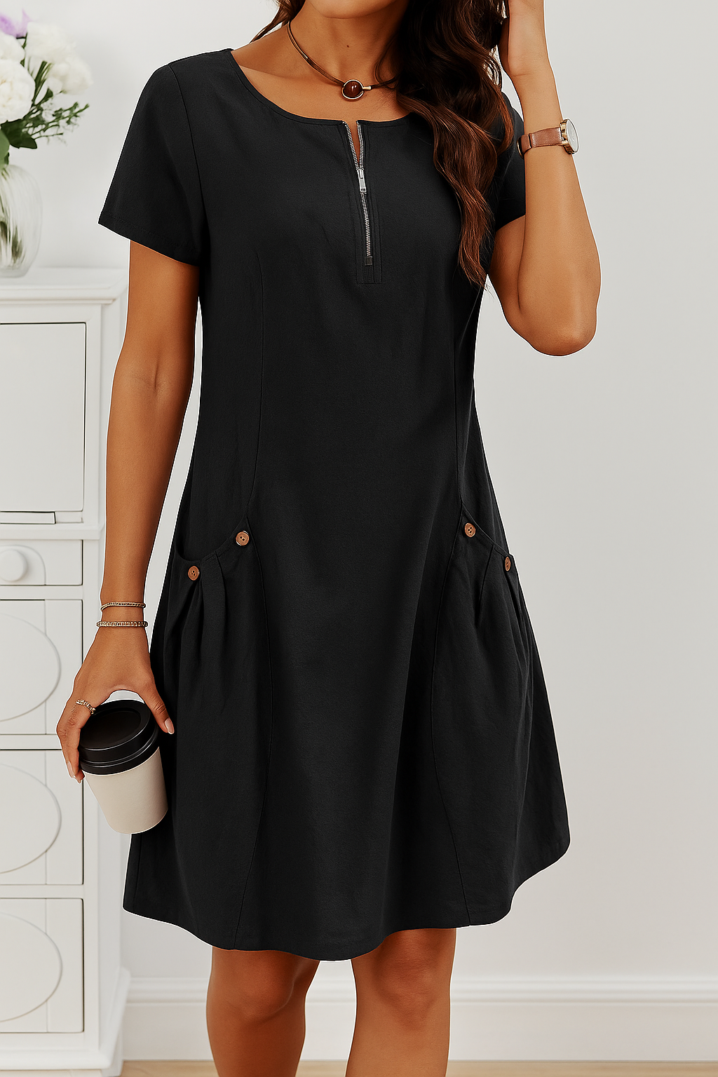 Women's Casual Button Front Sundress