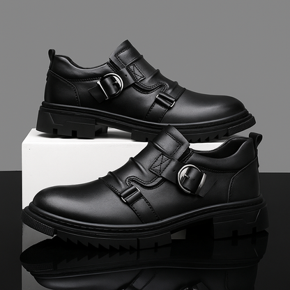 Men's Leather Monk Strap Shoes - VibreMode