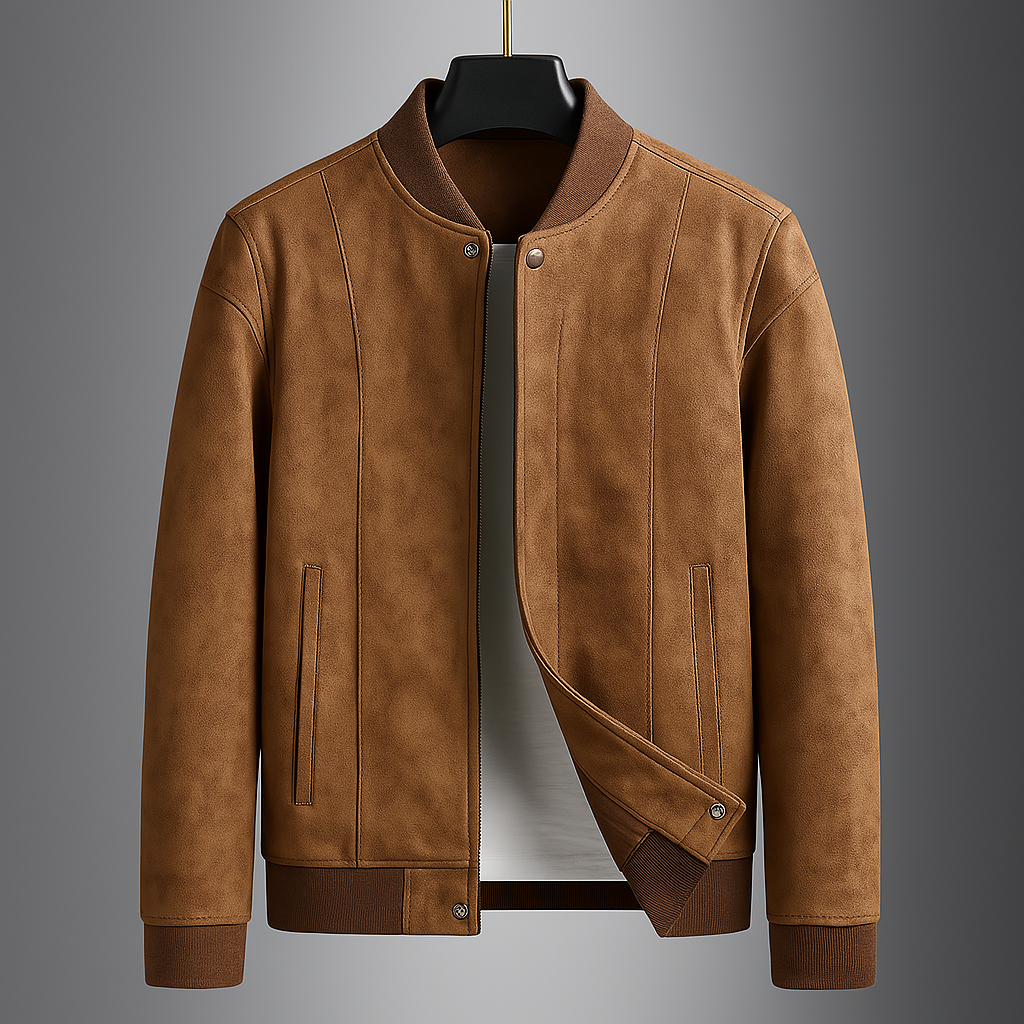 Brown Genuine Leather Biker Jacket - VibreMode