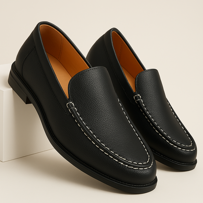 Real Leather Slip On Loafers - VibreMode