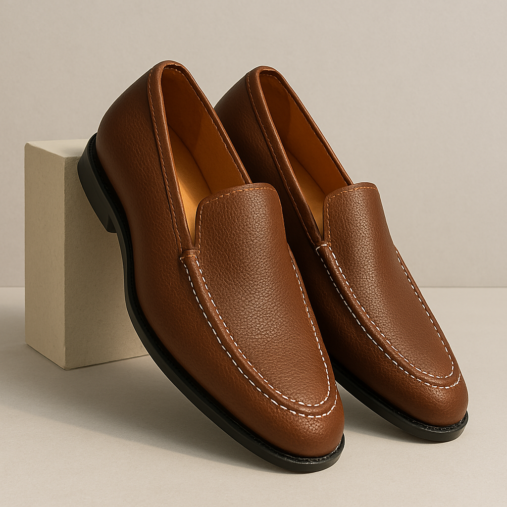 Real Leather Slip On Loafers
