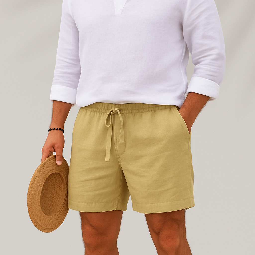 Men's Linen Summer Shorts Lightweight Relaxed Fit