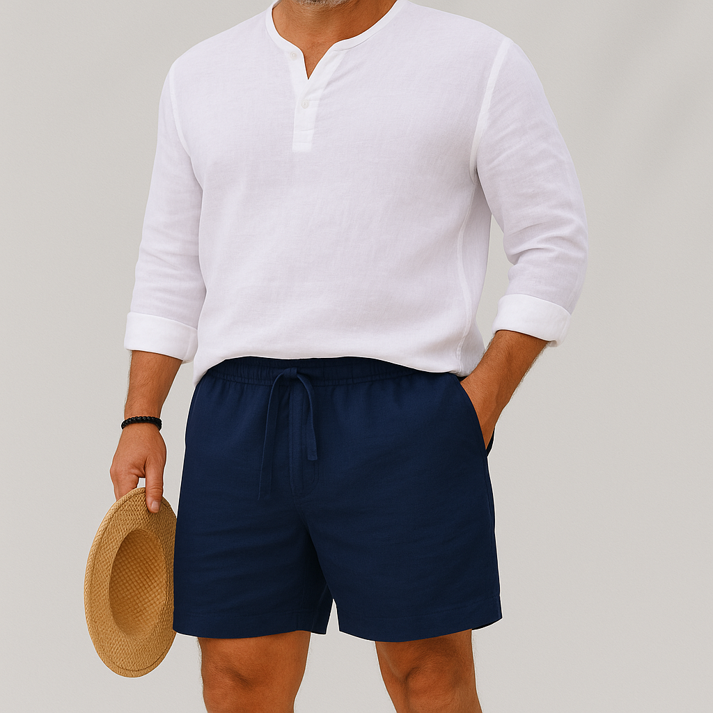 Men's Linen Summer Shorts Lightweight Relaxed Fit