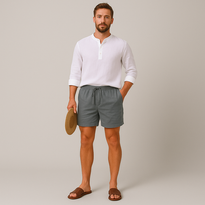Men's Linen Summer Shorts Lightweight Relaxed Fit