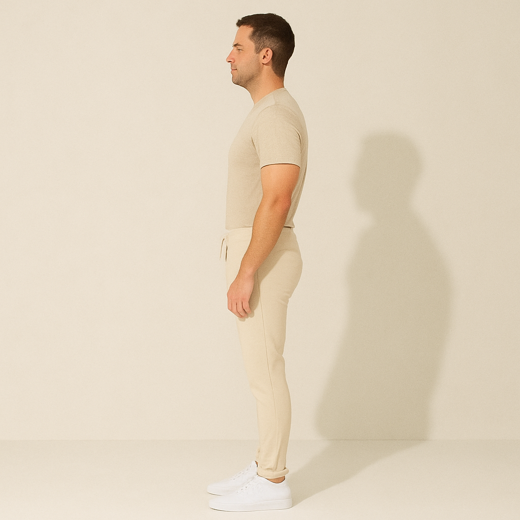 Men's Classic Pants Beige Cotton