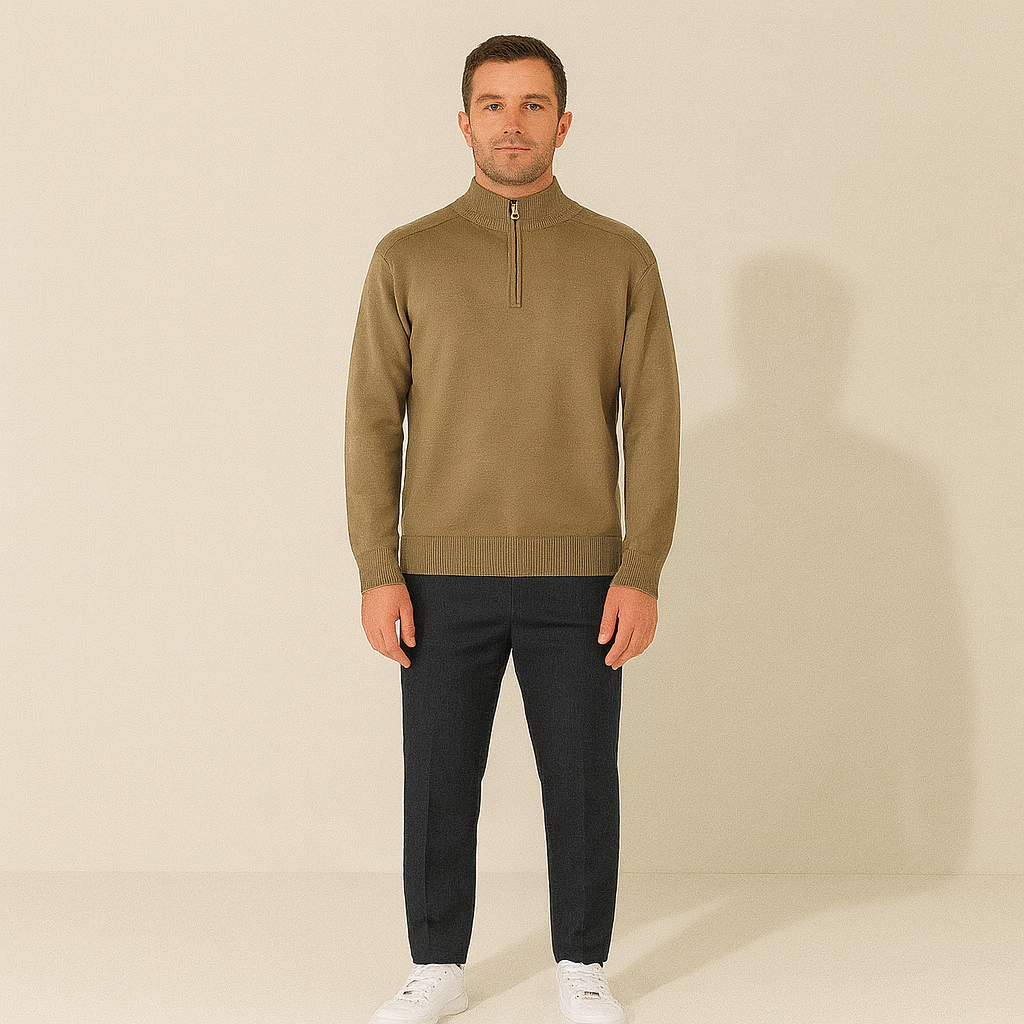 Men's Merino Wool Quarter Zip Sweater