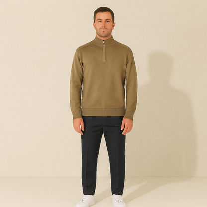 Men's Merino Wool Quarter Zip Sweater