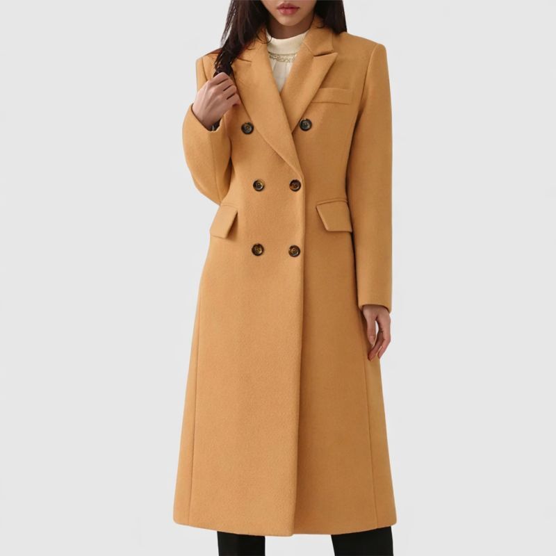 Women's Double-Breasted Tailored Coat - VibreMode