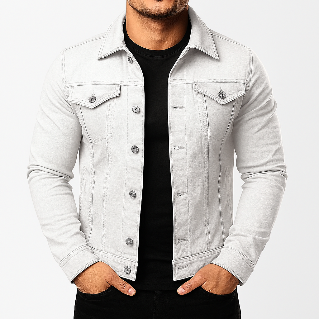 Men's Denim Jacket Solid Blue