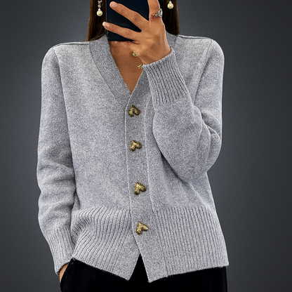 Women's V Neck Knitted Cardigan