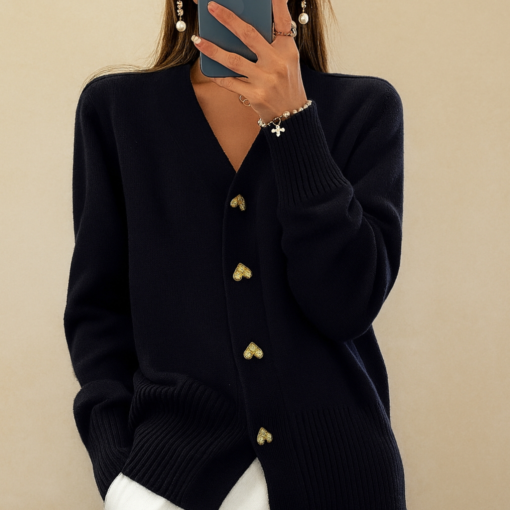 Women's V Neck Knitted Cardigan