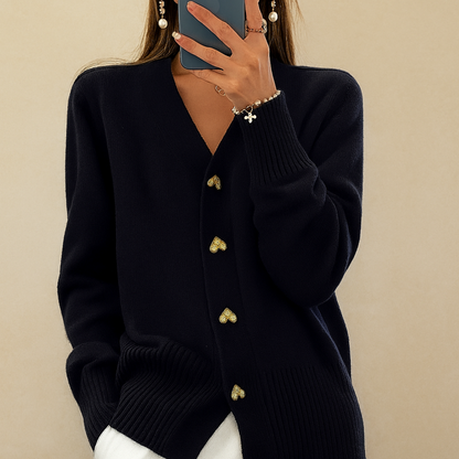 Women's V Neck Knitted Cardigan