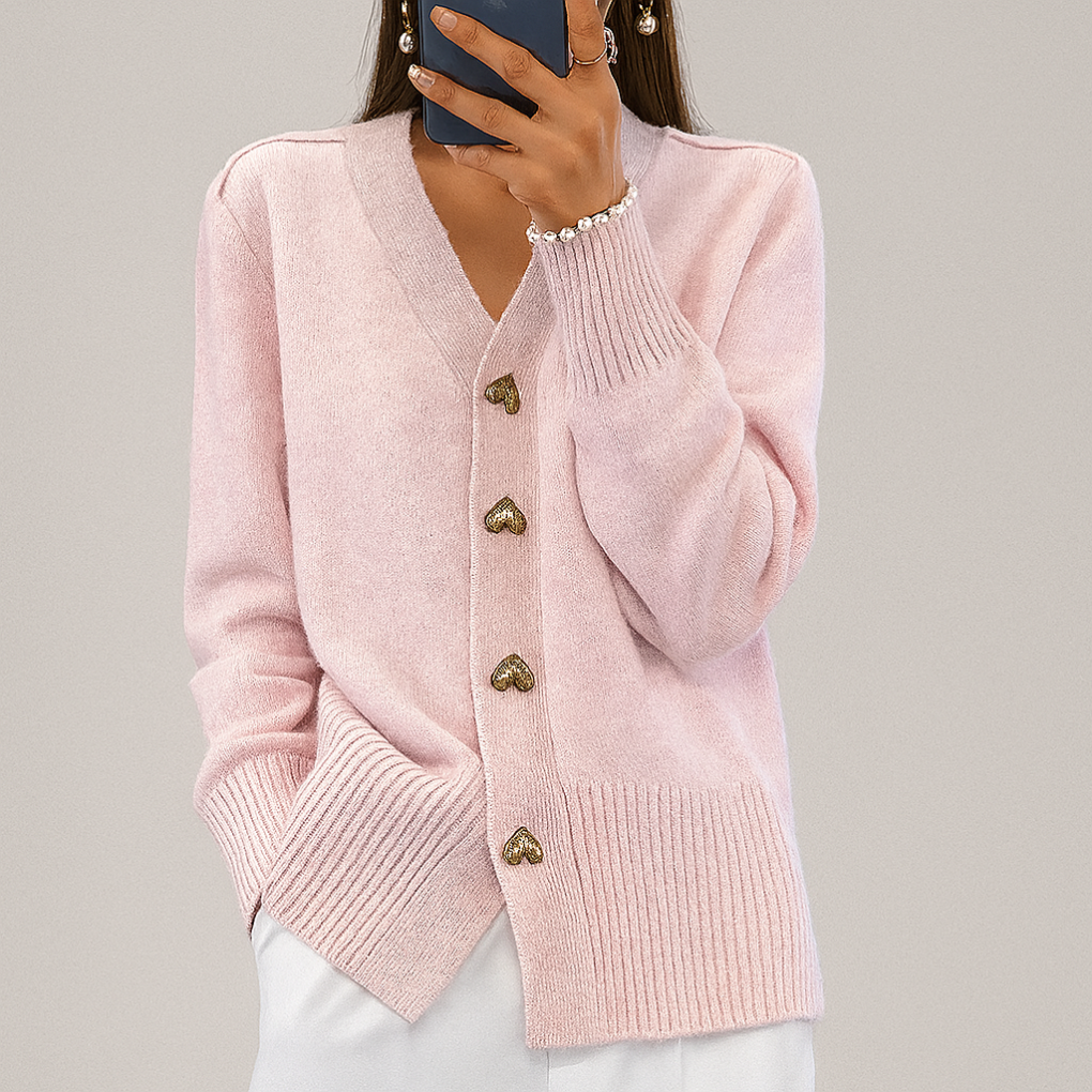 Women's V Neck Knitted Cardigan