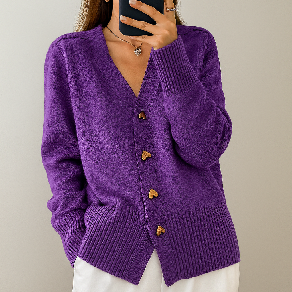 Women's V Neck Knitted Cardigan