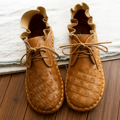 Mori Girl Handmade Cowhide Flat Shoes
