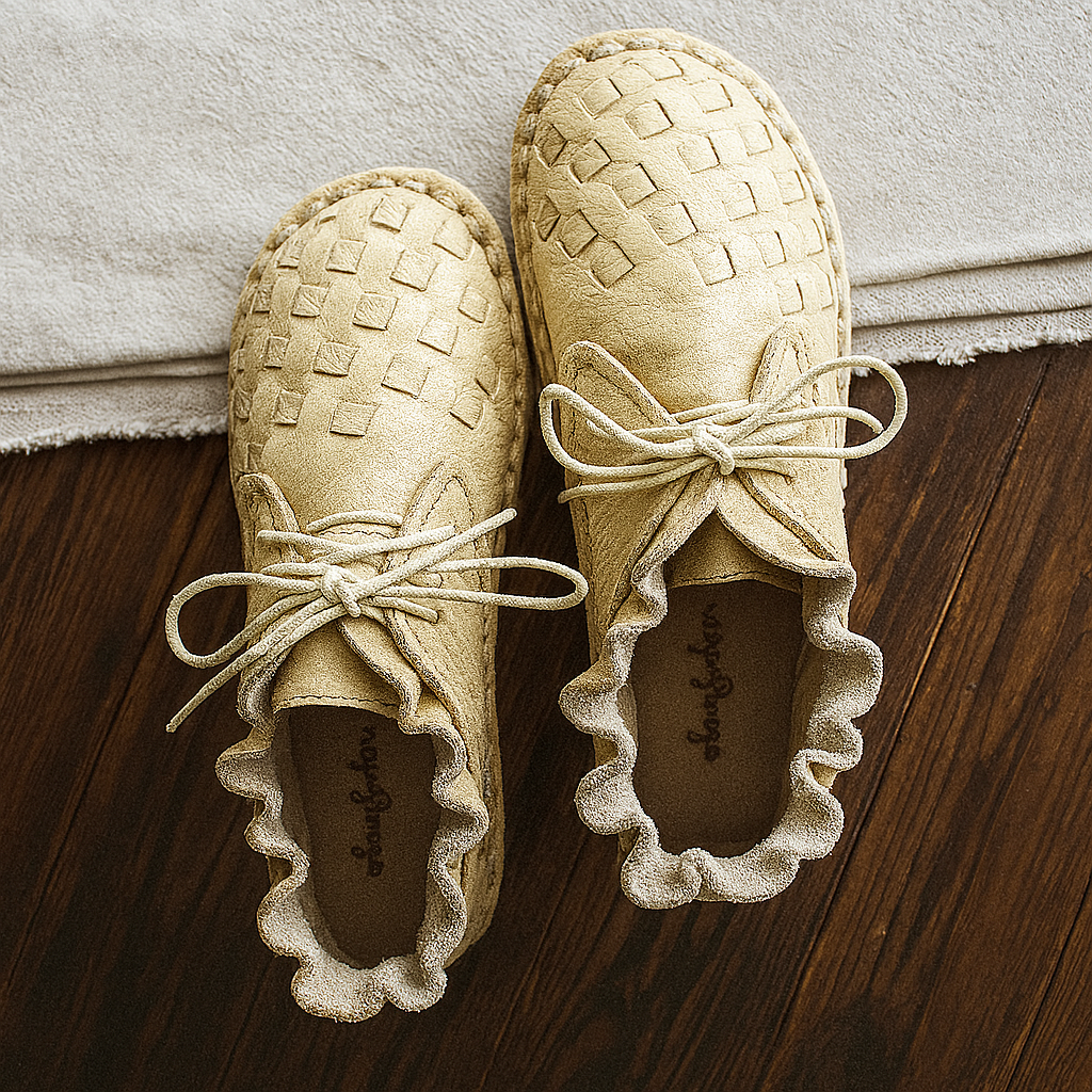 Mori Girl Handmade Cowhide Flat Shoes