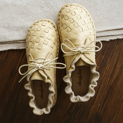 Mori Girl Handmade Cowhide Flat Shoes
