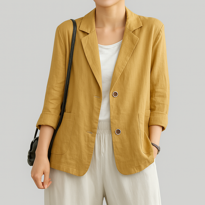 Relaxed Fit Blazer Natural Fibers