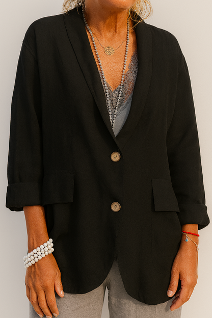 Women's Linen Blazer Relaxed Fit - VibreMode